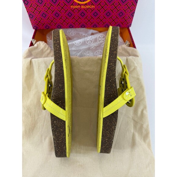 Tory Burch Miller Cloud Soft Patent Leather/Cork Blazing Yellow Size 7.5 - Picture 3 of 9